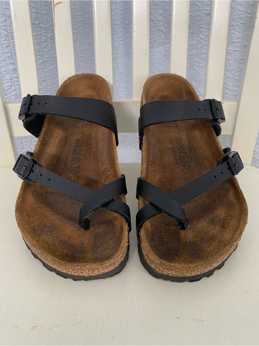 Birkenstock Mayari Black Birko Flor  Cross-Strap Sandals EU 37 US 6.5 to 7
